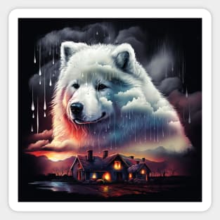 Cloudy Samoyed Sticker